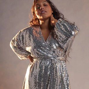 Anthropologie Sequined Mini Dress Sz 1X RP $160